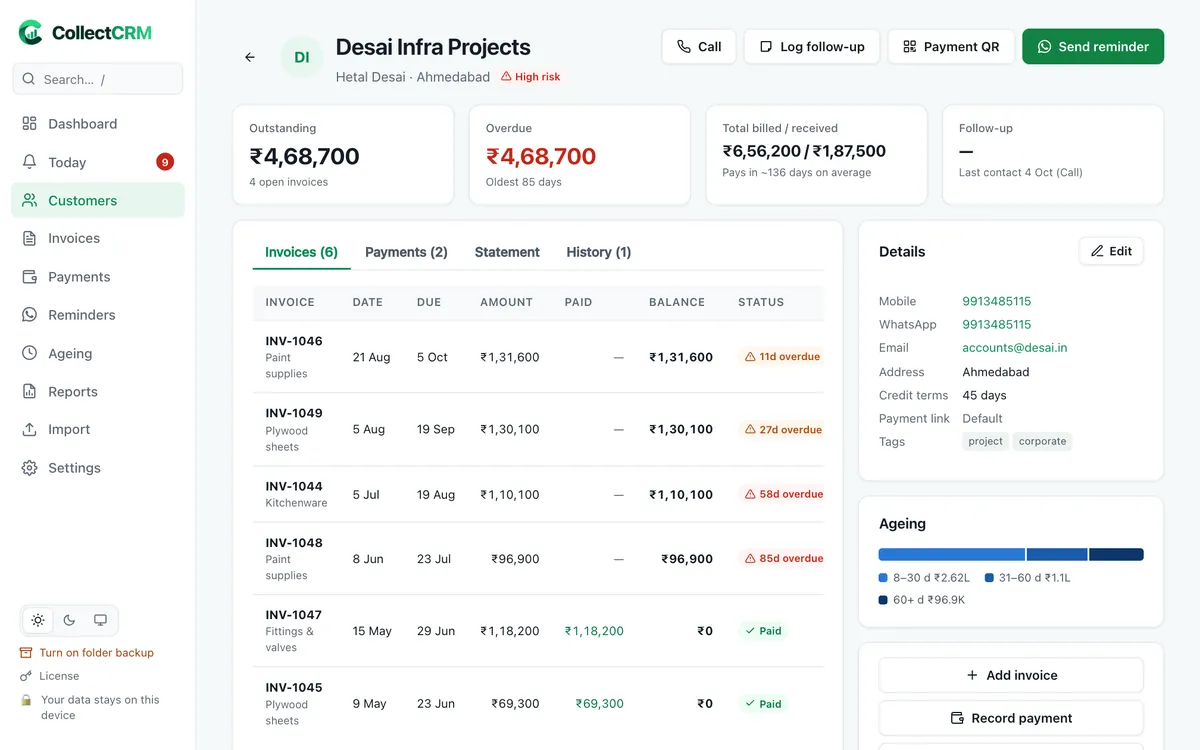 Customer ledger